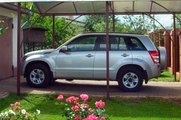 Навес для автомобиля для дачи